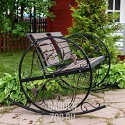 Кресло качалка кованое с ДПК и ажурными элементами 881-46R - фото 39363