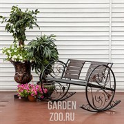 Кресло качалка кованое с ДПК и ажурными элементами 881-46R - фото 39364