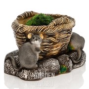 Кашпо Корзина с мышатами - фото 39376