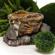 Кашпо Корзина с мышатами - фото 39377