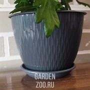 Горшок Рэйн 1,8л антрацит - фото 39700