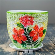 Набор горшков ОВАЛ 3шт декупаж - фото 39716