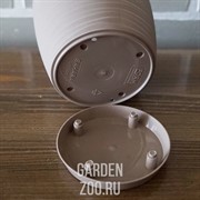 Кашпо САХАРА петит 11 10,7*10*0,65 жемчужно-коричневый с подставкой - фото 39755