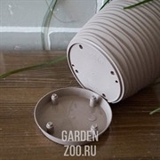 Кашпо САХАРА петит 13 12,7*11,8*1 жемчужно-коричневый с подставкой - фото 39764