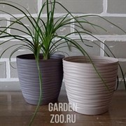 Кашпо САХАРА петит 13 12,7*11,8*1 жемчужно-коричневый с подставкой - фото 39765