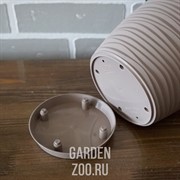 Кашпо САХАРА петит 15 14,7*13,65*1,65 жемчужно-коричневый с подставкой - фото 39770