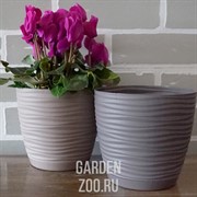 Кашпо САХАРА петит 15 14,7*13,65*1,65 жемчужно-коричневый с подставкой - фото 39771