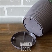 Кашпо САХАРА петит 15 14,7*13,65*1,65 темно-серый с подставкой - фото 39773