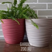 Кашпо САХАРА петит 22,5*21 6л марсала с подставкой - фото 39778