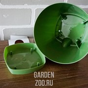 Горшок Амстердам 20см 4л с прикорн.поливом оливковый - фото 39795