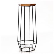 Подставка напольная для цветов металл с деревом Лофт высота 75см 66-410 - фото 39922