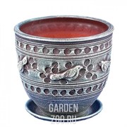 Горшок ПТИЦЫ бутон бел 22см - фото 39964