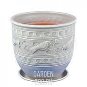 Горшок ПТИЦЫ бутон бел 22см - фото 39965