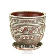 Горшок ПТИЦЫ бутон бел 22см - фото 39966