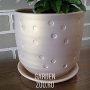 Горшок МАРГО цилиндр беж 18см - фото 39968