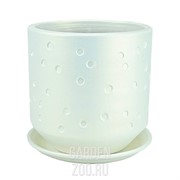 Горшок МАРГО цилиндр беж 18см - фото 39969