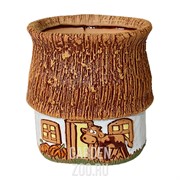 Кашпо Домик в деревне с бычком 16см 1,5л - фото 39988