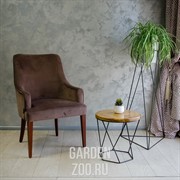 Стол круглый кофейный Лофт кованая основа и дерево высота 42см 66-121 - фото 40060