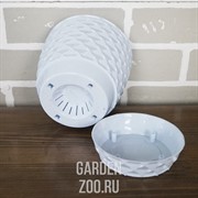 Горшок Кападоки 1,4 л. с пр. поддоном белый - фото 40089