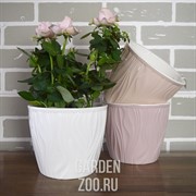 Кашпо Венеция 3л белый-черный - фото 40234