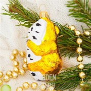 Игрушка ёлочная Мишка на дереве 9см - фото 40309