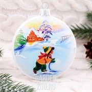 Украшение ёлочное Морозный день медальон ручная роспись - фото 40342