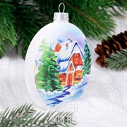 Украшение ёлочное Дом Егора Павловича медальон ручная роспись - фото 40345