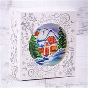 Украшение ёлочное Дом Егора Павловича медальон ручная роспись - фото 40346