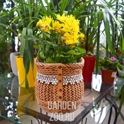 Кашпо Корзина с цветами кружево 17*17см 3л - фото 40545