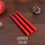 Набор свечей витых 1,5*15см 3 шт красный - фото 40710