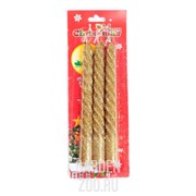 Набор свечей витых 1,5*15см 3 шт золотой - фото 40713