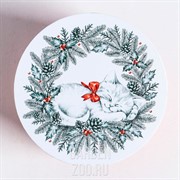 Коробка круглая подарочная Вязка 19,5*22 см - фото 40717