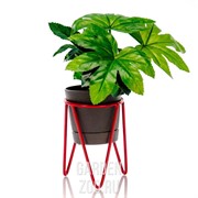 Подставка на подоконник Лофт на 1 цветок красная металл 66-607-Red - фото 40951