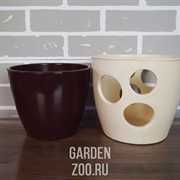 Горшок ДУЭТ 20-18см глянец беж-шоколад - фото 41116