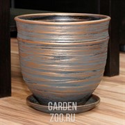 Горшок ЦИЛИНДР Волна зел. 27см - фото 41128