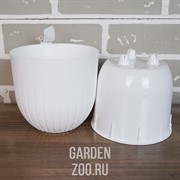 Горшок Альфа 1,4л белый с вкладышем - фото 41162