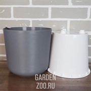 Горшок Лион 5,6л серый муссон-белый с вкладышем - фото 41174