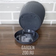 Кашпо Мика с прикреп.подд. 16,7*15,4 см 2,53л антрацит - фото 41211