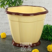 Горшок ВОСТОРГ 3л с поддоном св.желтый - фото 41785