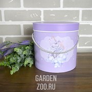 Коробка Цилиндр 2 Единорог на сиреневом - фото 41859