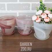 Горшок № 2 алебастр коричневый матовый d13 - фото 42081