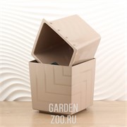 Горшок Квадро 3,3л фраппе с вкладкой - фото 42204