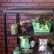 Прихожая кованая с деревянными полками в стиле Лофт 66-705 - фото 42245