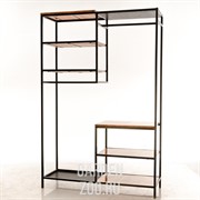 Прихожая кованая с деревянными полками в стиле Лофт 66-705 - фото 42248