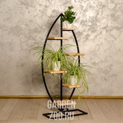 Этажерка Рыбка в стиле Лофт с шестью полками металл и дерево 66-709 - фото 42350