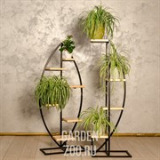 Этажерка Рыбка в стиле Лофт с шестью полками металл и дерево 66-709 - фото 42351