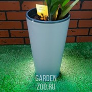 Кашпо Лилия 19*36,4 серый с вкладышем - фото 42578