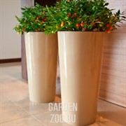 Кашпо Лилия 40х75см кремовый с вкладышем - фото 42580