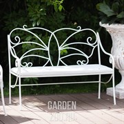 Диван кованый белый с мягким сиденьем 941-11 - фото 42618