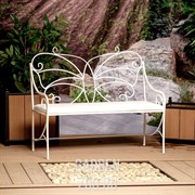 Диван кованый белый с мягким сиденьем 941-11 - фото 42619